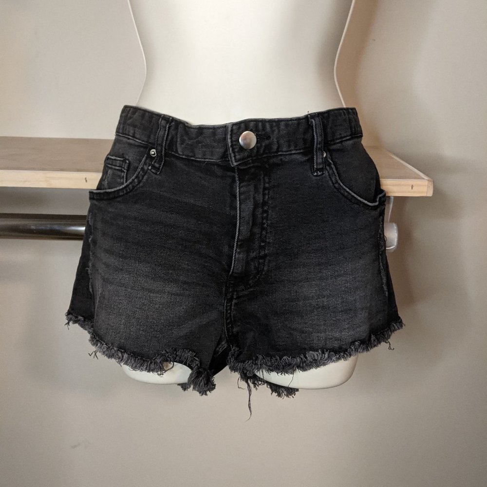 H&M Black Jeans Hot Pants Mini Shorts